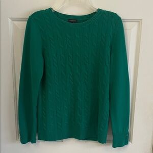 Talbots Emerald green knit sweater size medium